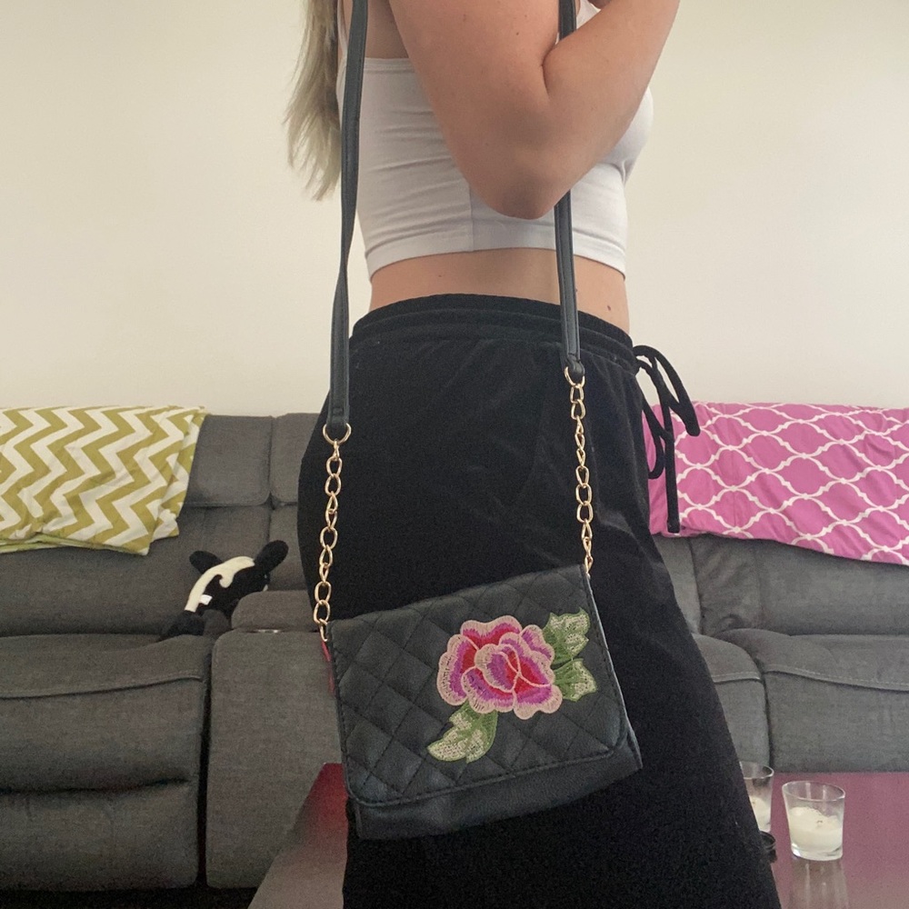 leather black crossbody purse